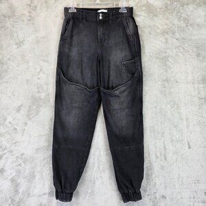 Forever 21 Premium Pants Womens Small Black Denim Jogger Carpenter Style